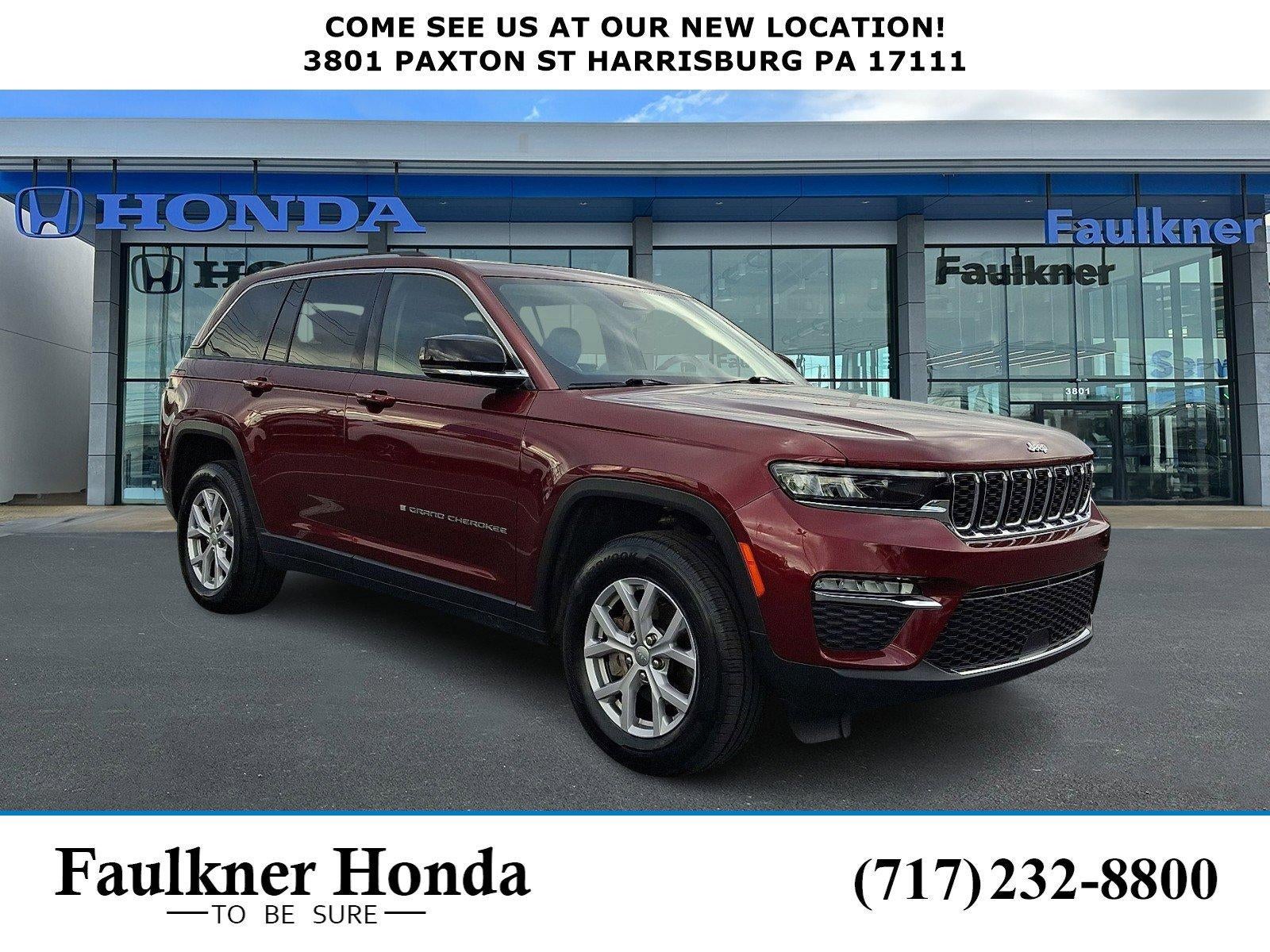 2022 Jeep Grand Cherokee Limited 4x4 in Velvet Red Pearlcoat — front three-quarter view