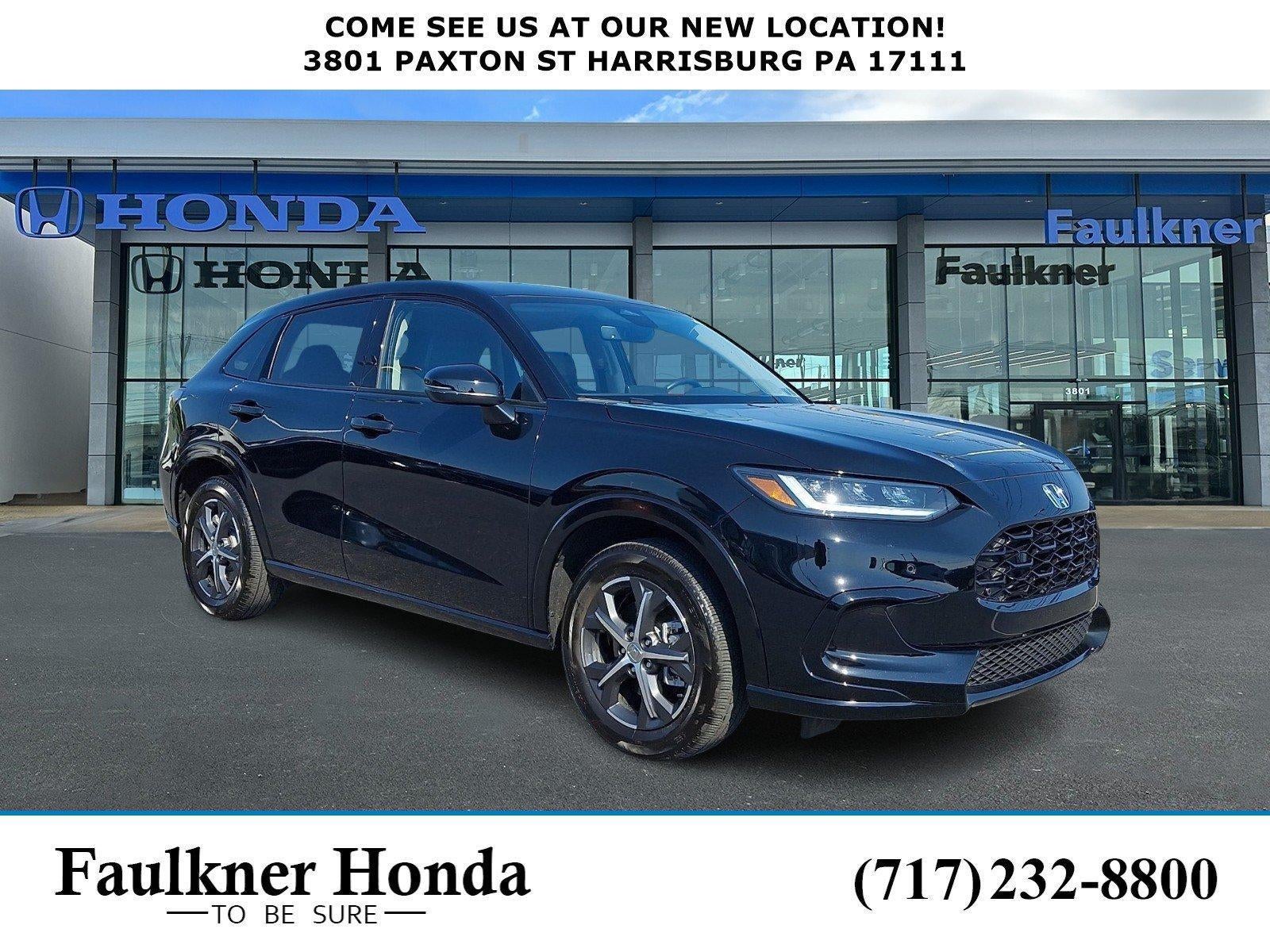 2024 Honda HR-V EX-L AWD CVT in Crystal Black Pearl — front three-quarter view