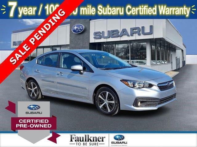 2023 Subaru Impreza Premium 4-door CVT in Ice Silver Metallic — front three-quarter view