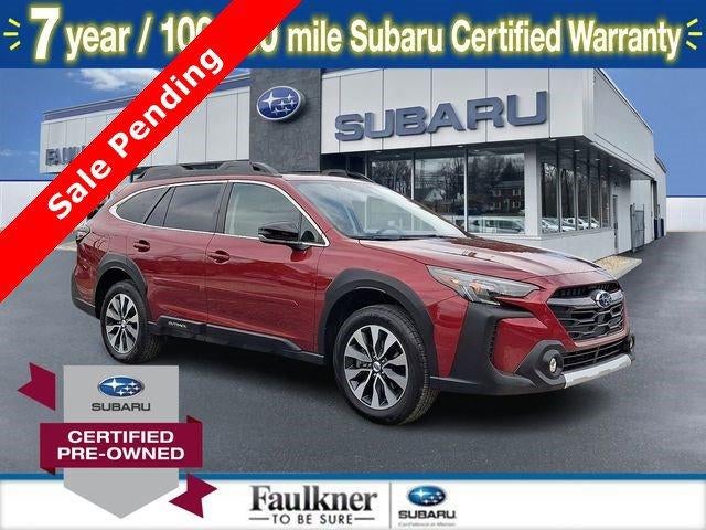 2024 Subaru Outback Limited AWD in Crimson Red Pearl — front three-quarter view