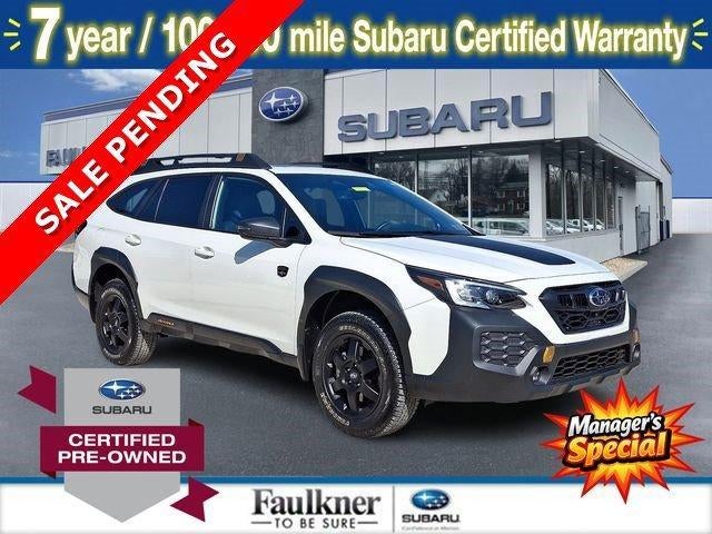 2025 Subaru Outback Wilderness AWD in Crystal White Pearl — front three-quarter view