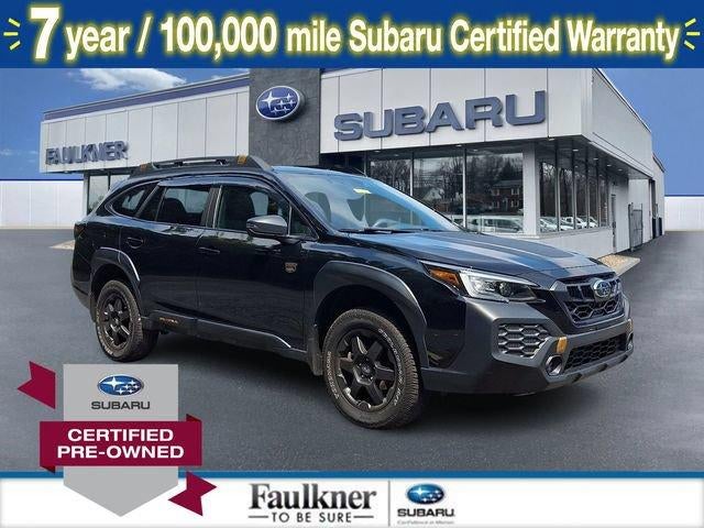 2025 Subaru Outback Wilderness AWD in Crystal Black Silica — front three-quarter view