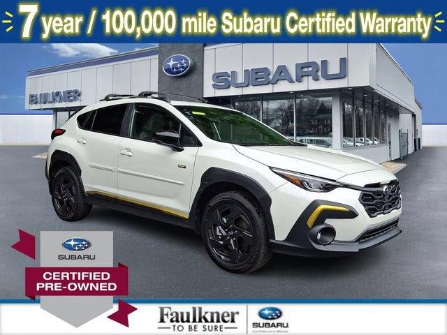 2025 Subaru Crosstrek Sport AWD in Crystal White Pearl — front three-quarter view