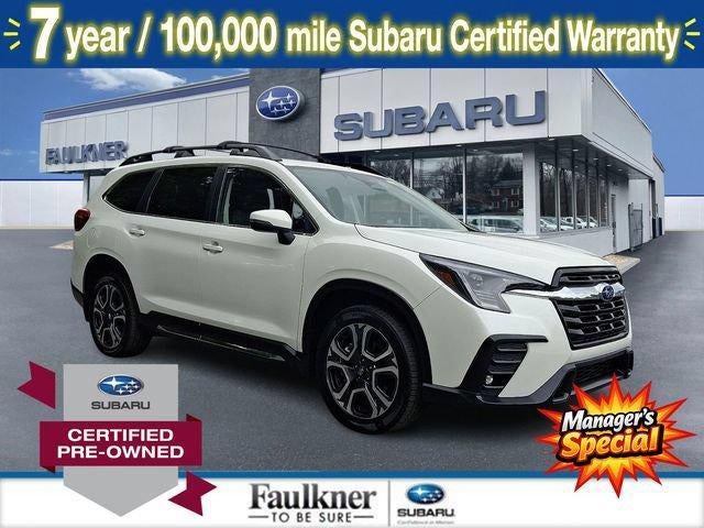 2023 Subaru Ascent Limited 8-Passenger in Crystal White Pearl — front three-quarter view