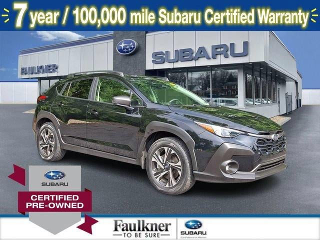 2025 Subaru Crosstrek Premium AWD in Crystal Black Silica — front three-quarter view