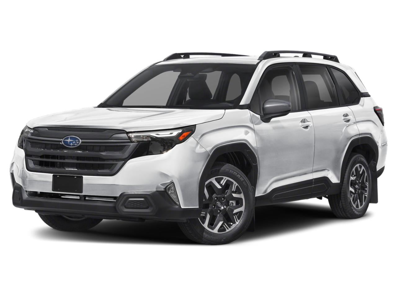 2026 Subaru Forester Premium AWD in Crystal White Pearl — front three-quarter view