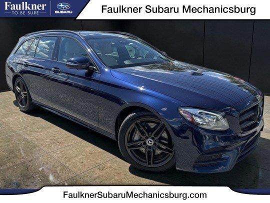 2019 Mercedes-Benz E-Class E 450 4MATIC Wagon in Lunar Blue Metallic — front three-quarter view