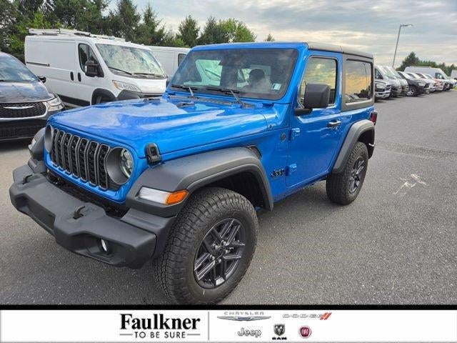 2026 Jeep Wrangler Sport S 2 Door 4x4 in Hydro Blue Pearlcoat — front three-quarter view