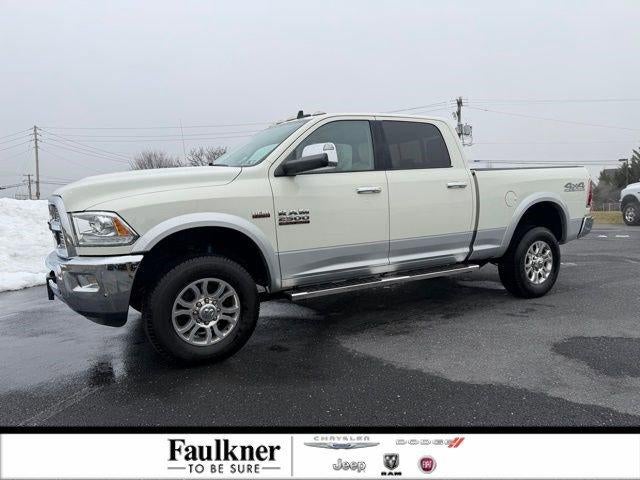 2018 RAM 2500 Laramie 4x4 Crew Cab 6'4" Box in Pearl White — front three-quarter view