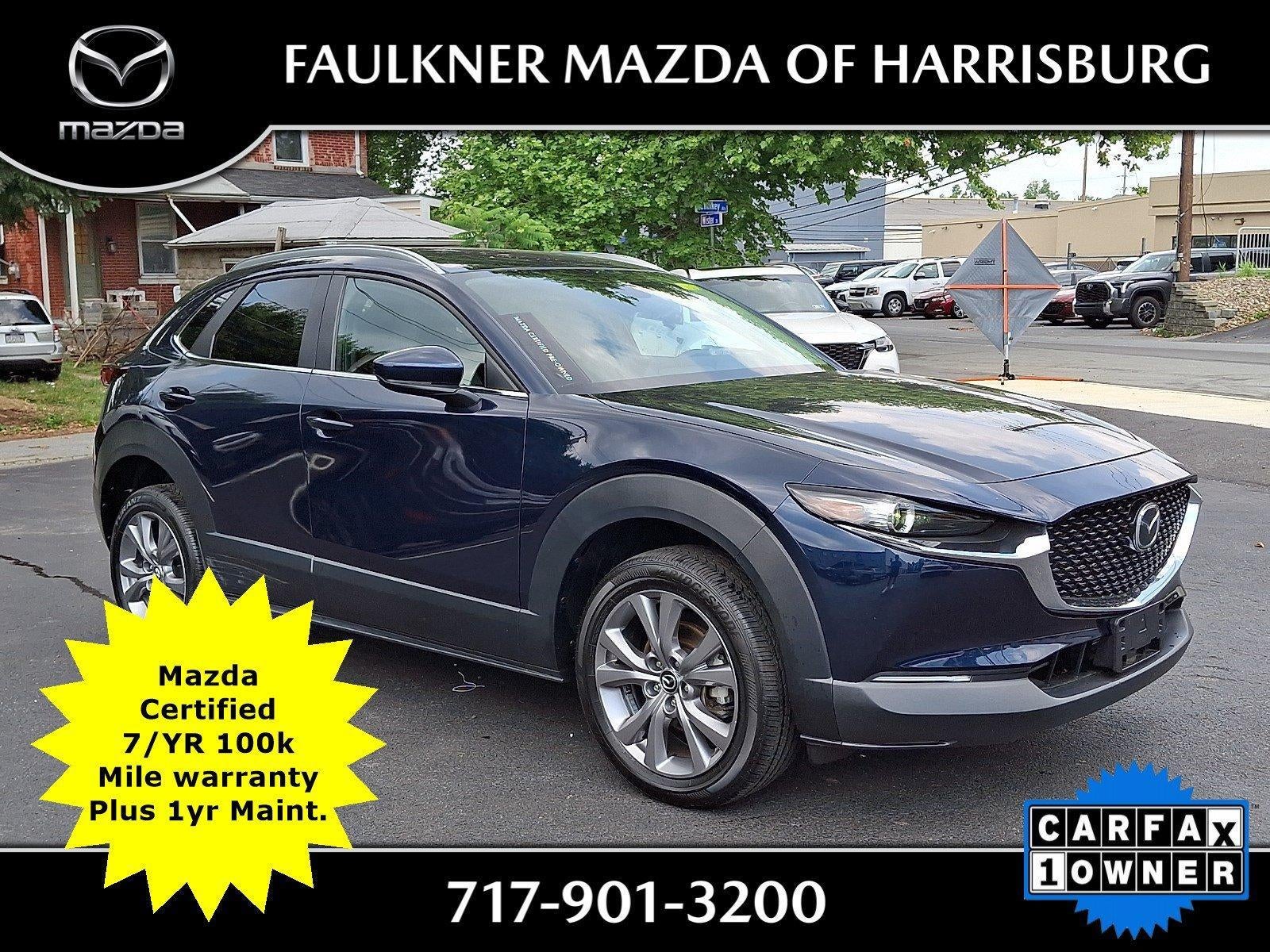 2023 Mazda Mazda CX-30 2.5 S Preferred Package AWD in Deep Crystal Blue Mica — front three-quarter view