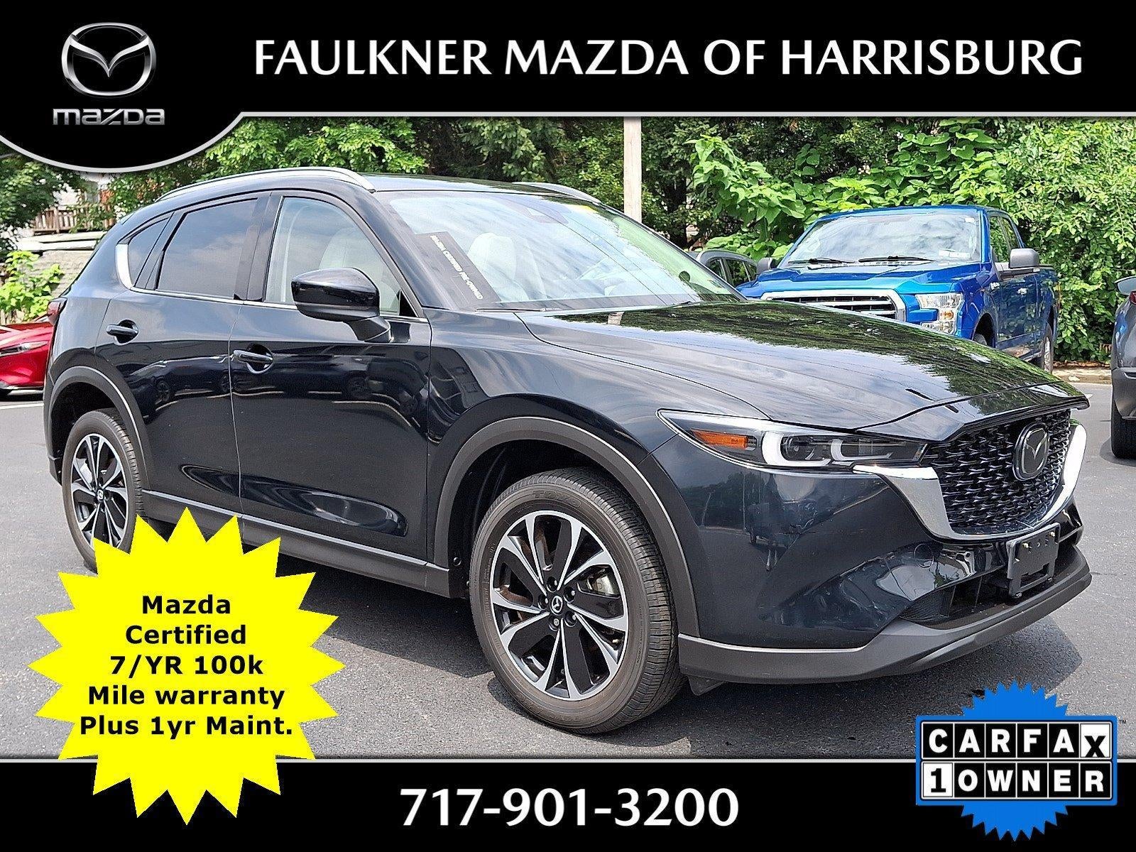 2023 Mazda Mazda CX-5 2.5 S Premium Package AWD in Jet Black Mica — front three-quarter view