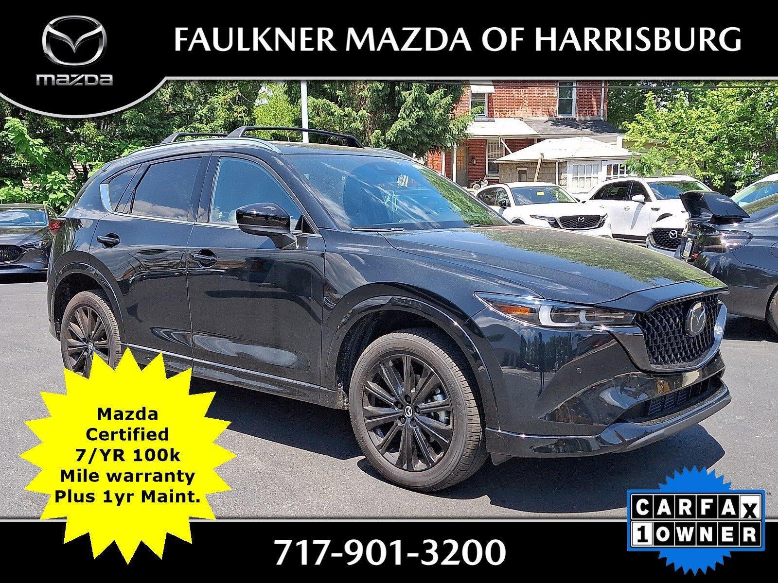 2025 Mazda Mazda CX-5 2.5 Turbo Premium Package AWD in Jet Black Mica — front three-quarter view