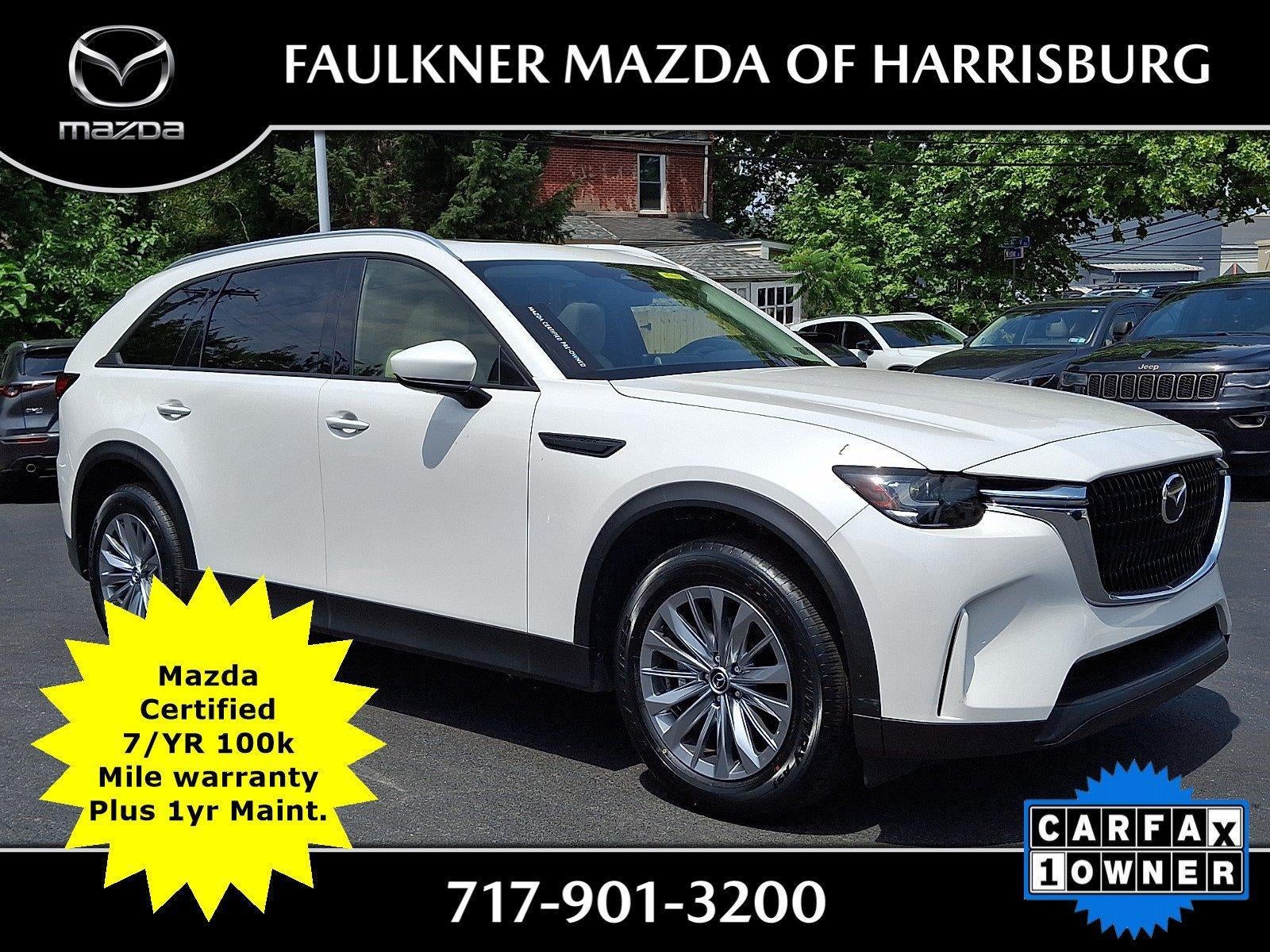 2024 Mazda Mazda CX-90 3.3 Turbo Preferred Plus AWD in Rhodium White Premium — front three-quarter view