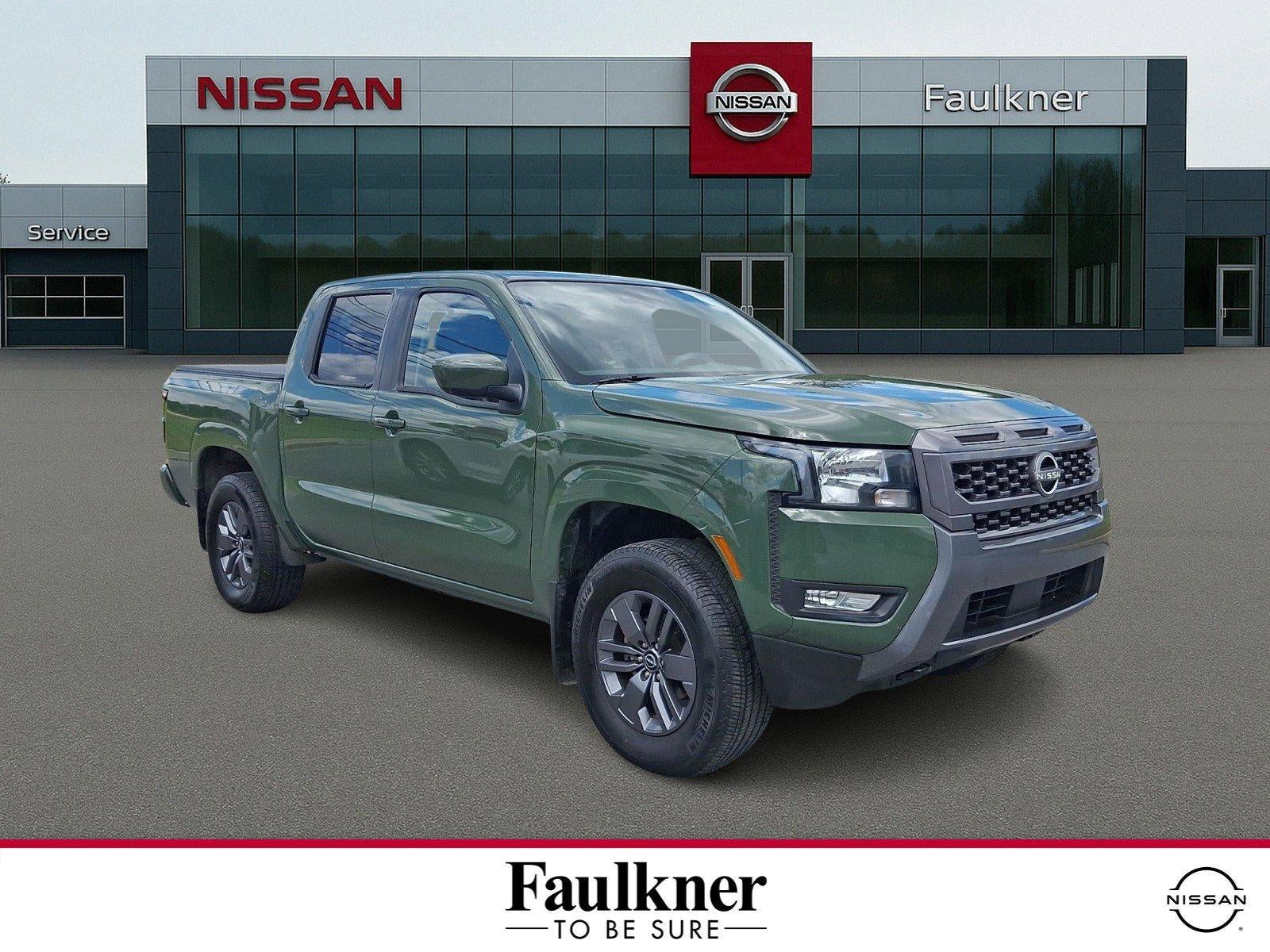 2025 Nissan Frontier Crew Cab SV in Tactical Green — front three-quarter view