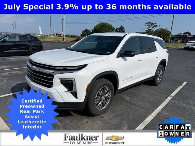 2025 Chevrolet Traverse LT in Summit White — front three-quarter view