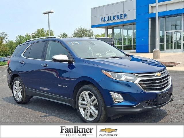 2019 Chevrolet Equinox Premier in Pacific Blue Metallic — front three-quarter view