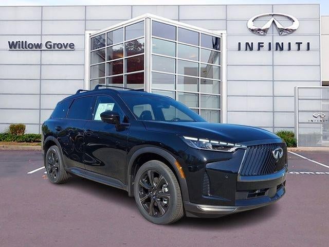 2027 INFINITI QX60 AUTOGRAPH AWD in Mineral Black — front three-quarter view