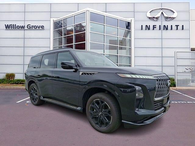 2026 INFINITI QX80 SPORT AWD in Mineral Black — front three-quarter view